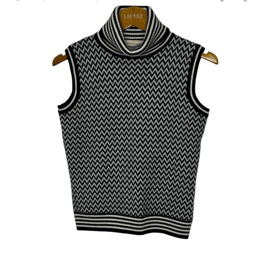 apostrophe sleeveless turtleneck sweater
